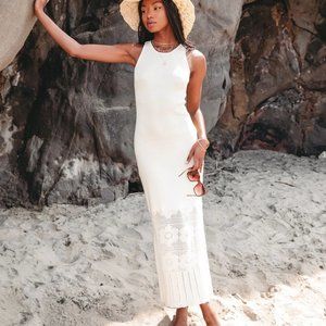 NWT Lush Modern Day Twiggy Knit Pointelle Dress, Medium